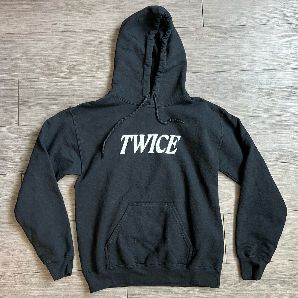 TWICE Kpop Black Double Sided Graphic Print Sweatshirt Hoodie Size S